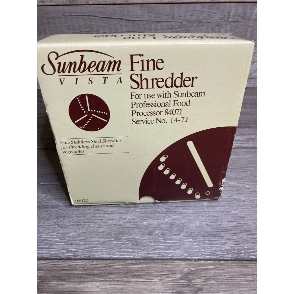 SUNBEAM VISTA FOOD PROCESSOR SHREDDER, CUTTER, &‎ BLADES MODEL 84071